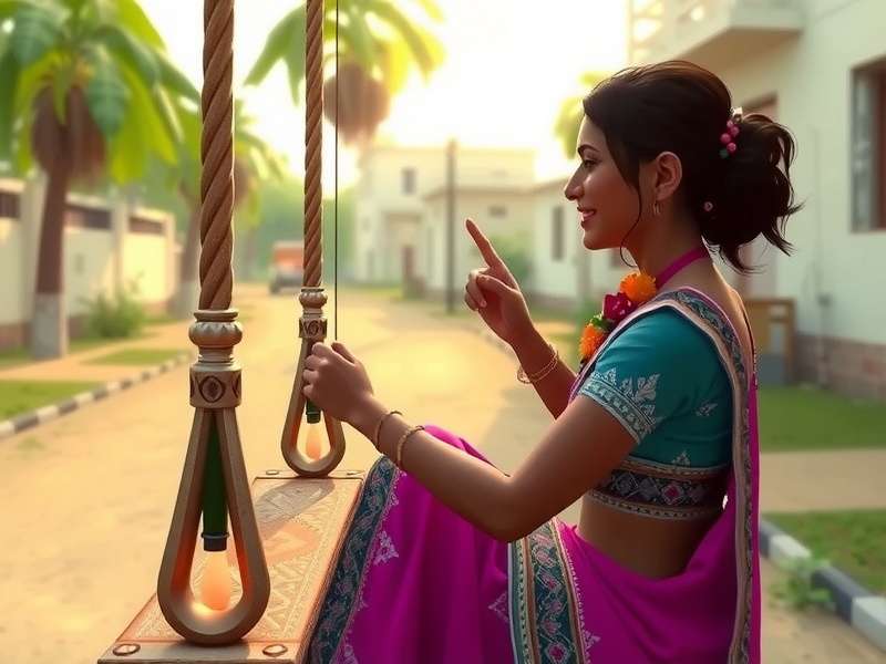 Saree Swing Sensation gameplay showing saree draping controls
